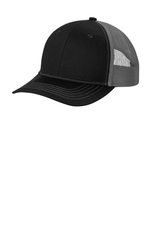 Custom Embroidered Port Authority Caps in Black/ Grey Steel