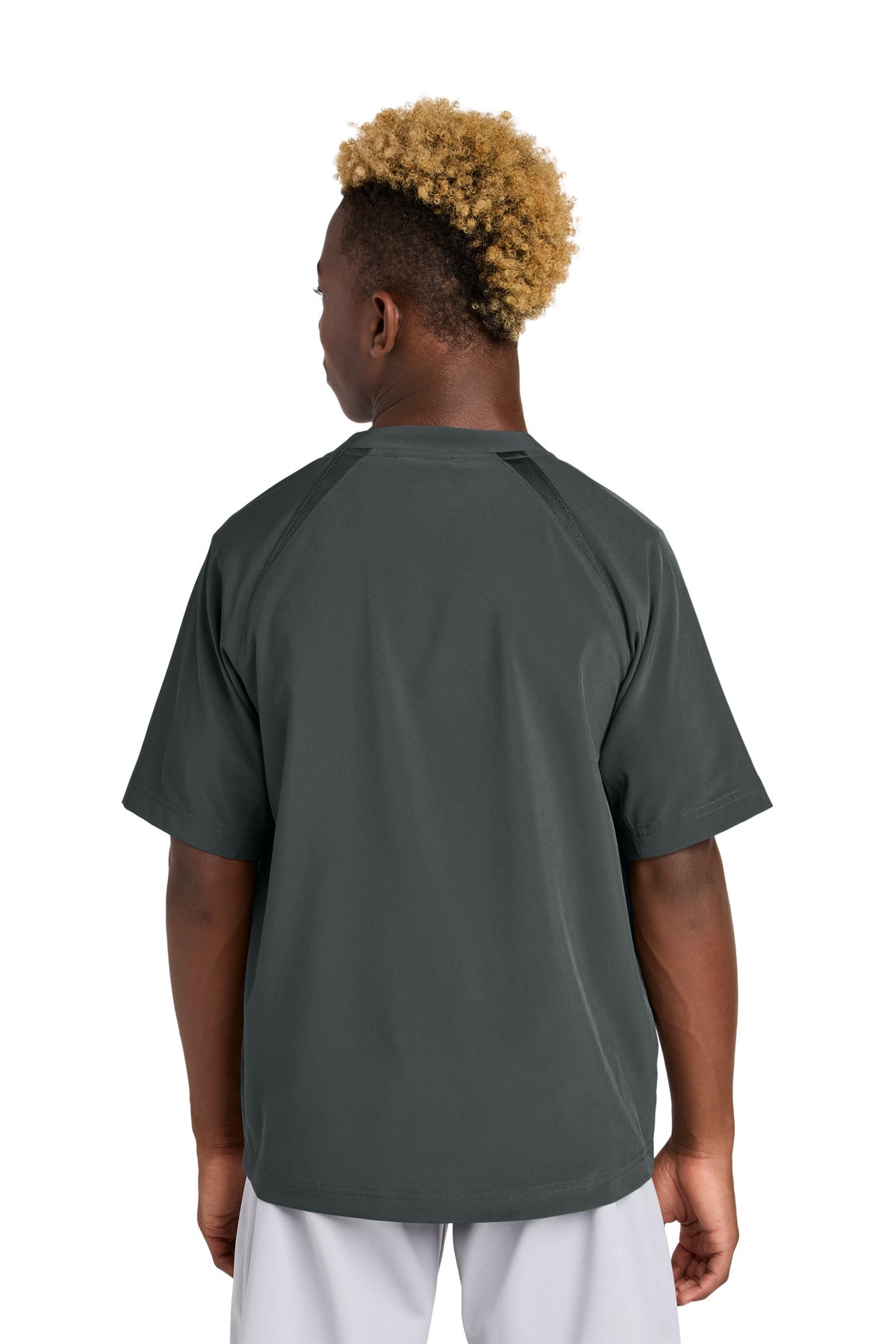 Custom Embroidered Sport-Tek Youth Repeat 1/2-Zip Short Sleeve Jacket YJST489,Iron Grey