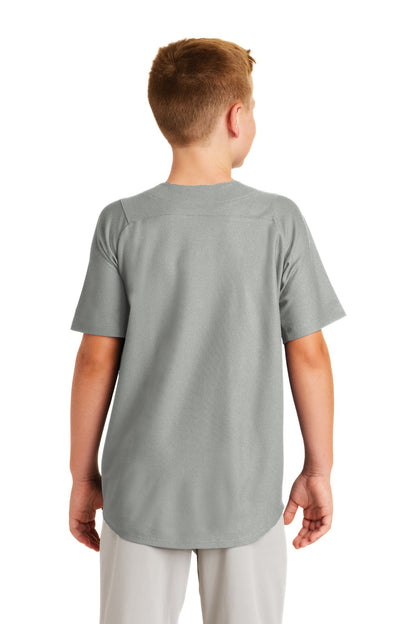 Custom Embroidered New Era  Youth Diamond Era Full-Button Jersey. YNEA220,Grey