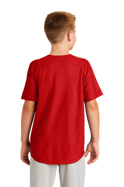 Custom Embroidered New Era  Youth Diamond Era Full-Button Jersey. YNEA220,Scarlet