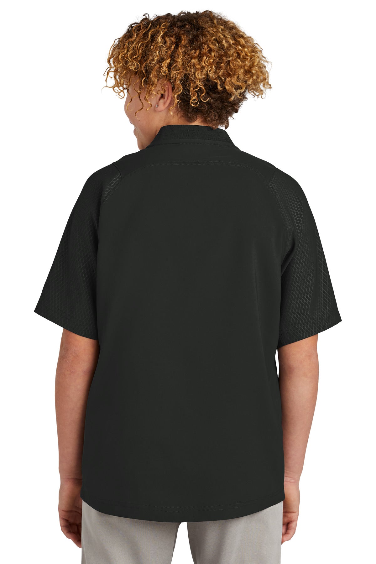 Custom Embroidered New Era  Youth Cage Short Sleeve 1/4-Zip Jacket. YNEA600,Black