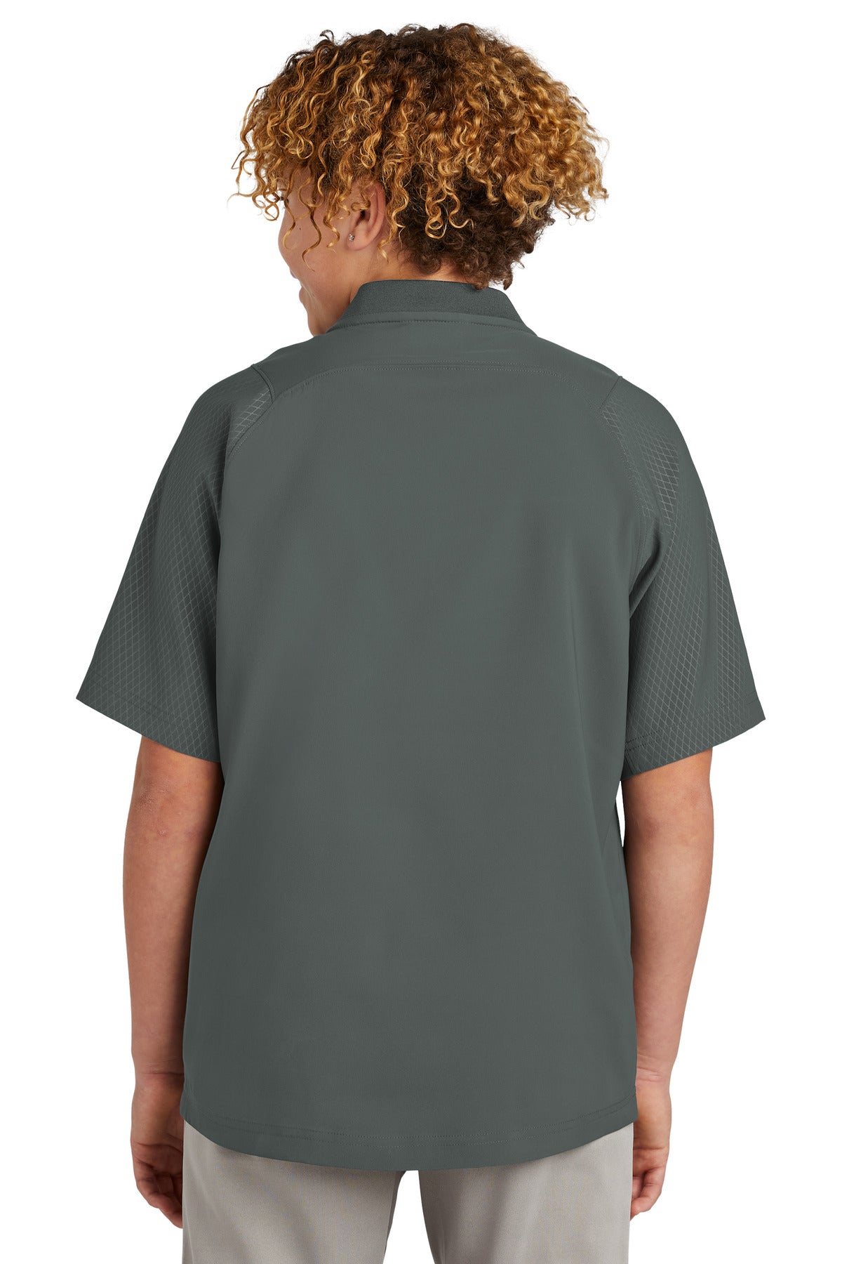 Custom Embroidered New Era  Youth Cage Short Sleeve 1/4-Zip Jacket. YNEA600,Graphite