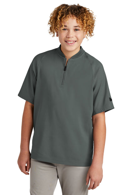 New Era  Youth Cage Short Sleeve 1/4-Zip Jacket. YNEA600