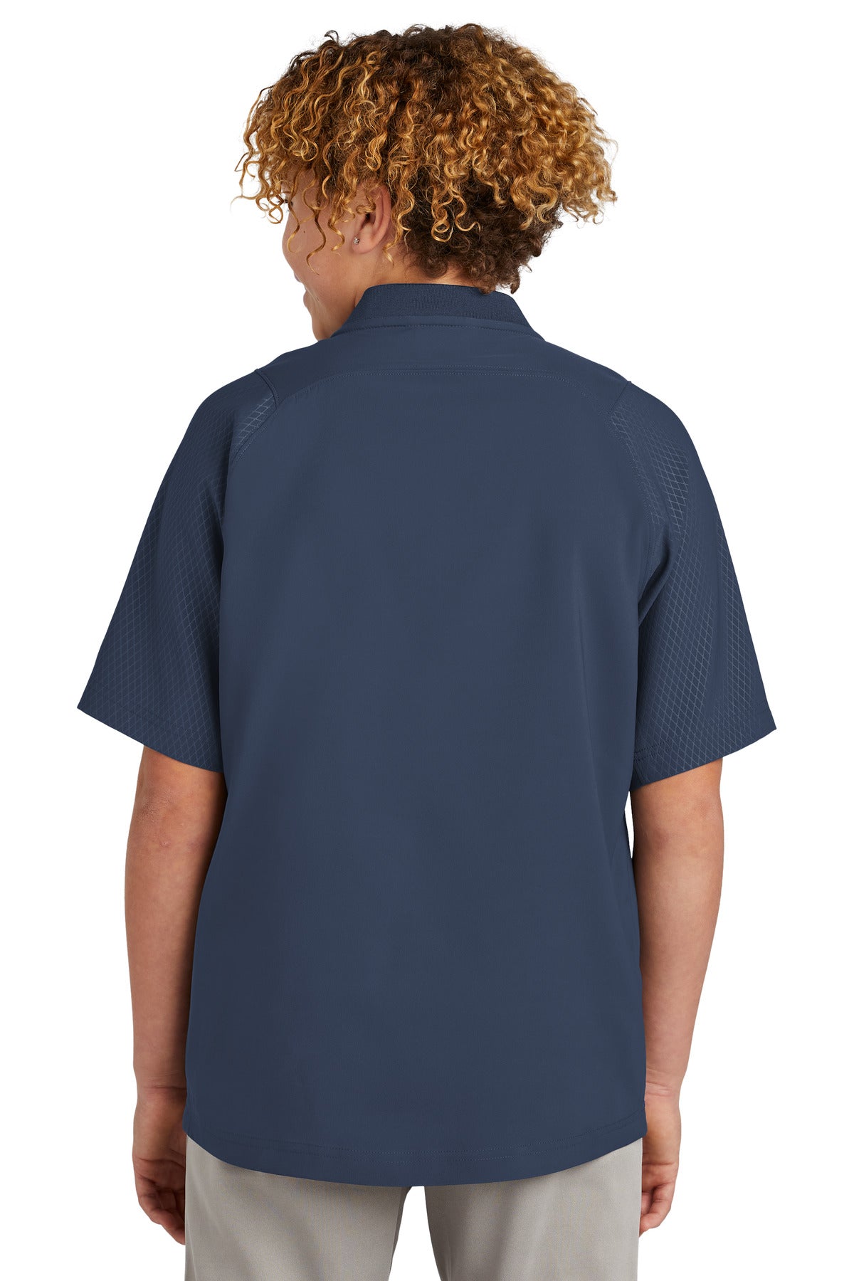 Custom Embroidered New Era  Youth Cage Short Sleeve 1/4-Zip Jacket. YNEA600,True Navy