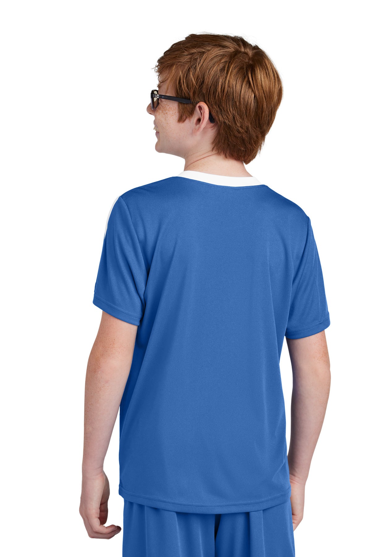 Custom Embroidered Sport-Tek Youth Competitor United Crew YST100,True Royal/ White