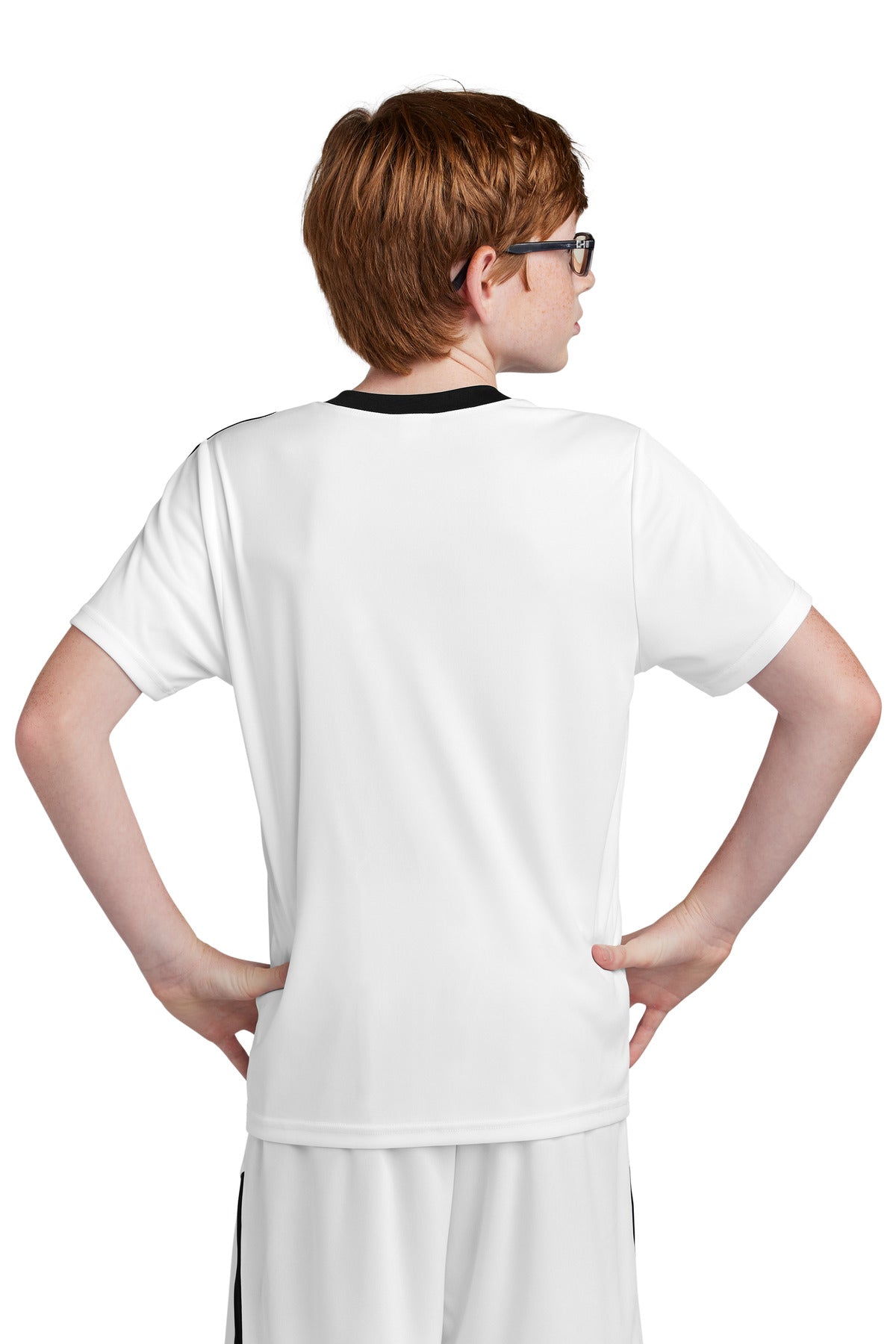 Custom Embroidered Sport-Tek Youth Competitor United Crew YST100,White/ Black