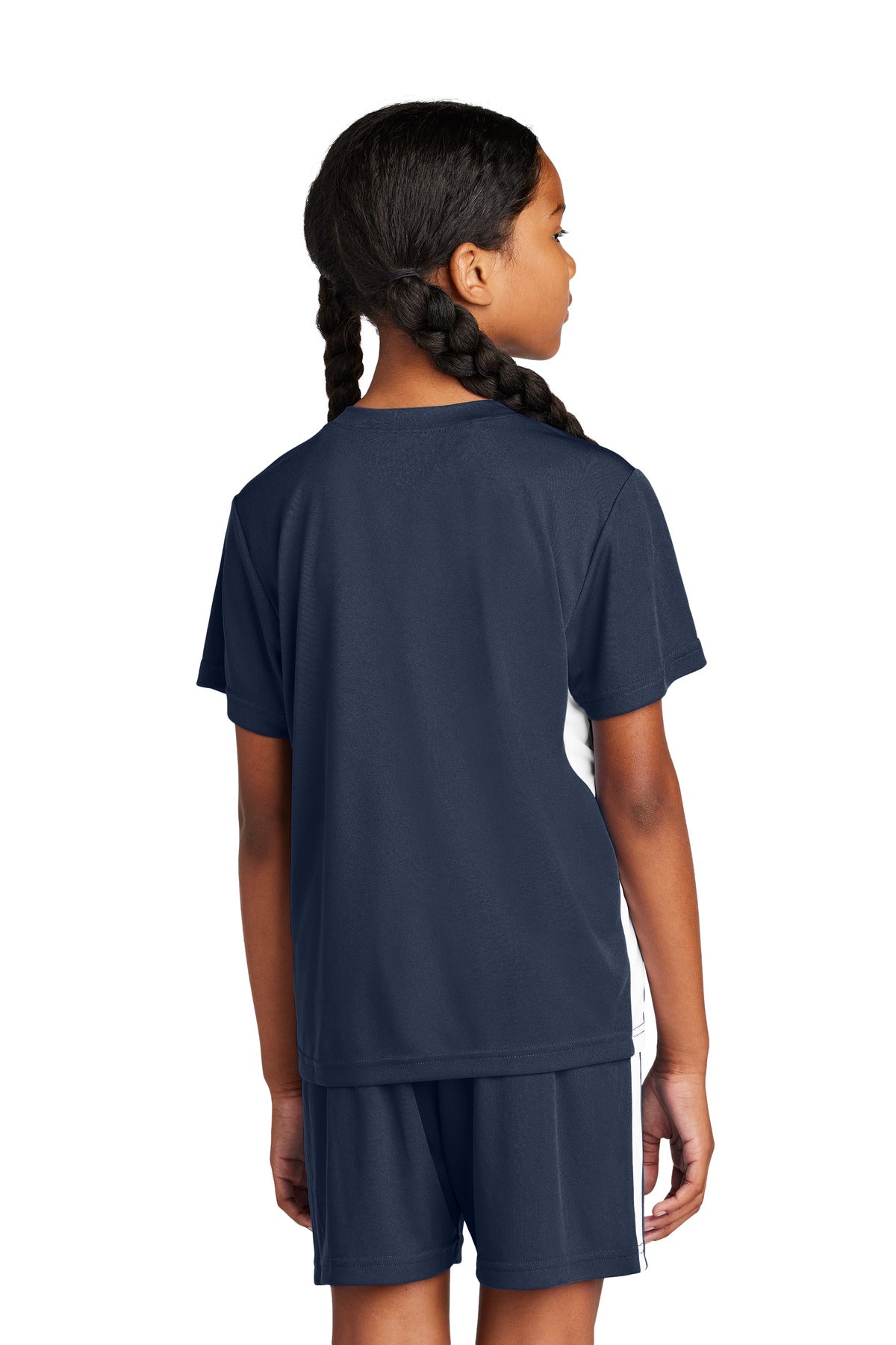 Custom Embroidered Sport-Tek Youth Competitor United V-Neck YST101,True Navy/ White