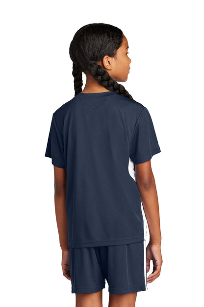 Custom Embroidered Sport-Tek Youth Competitor United V-Neck YST101,True Navy/ White