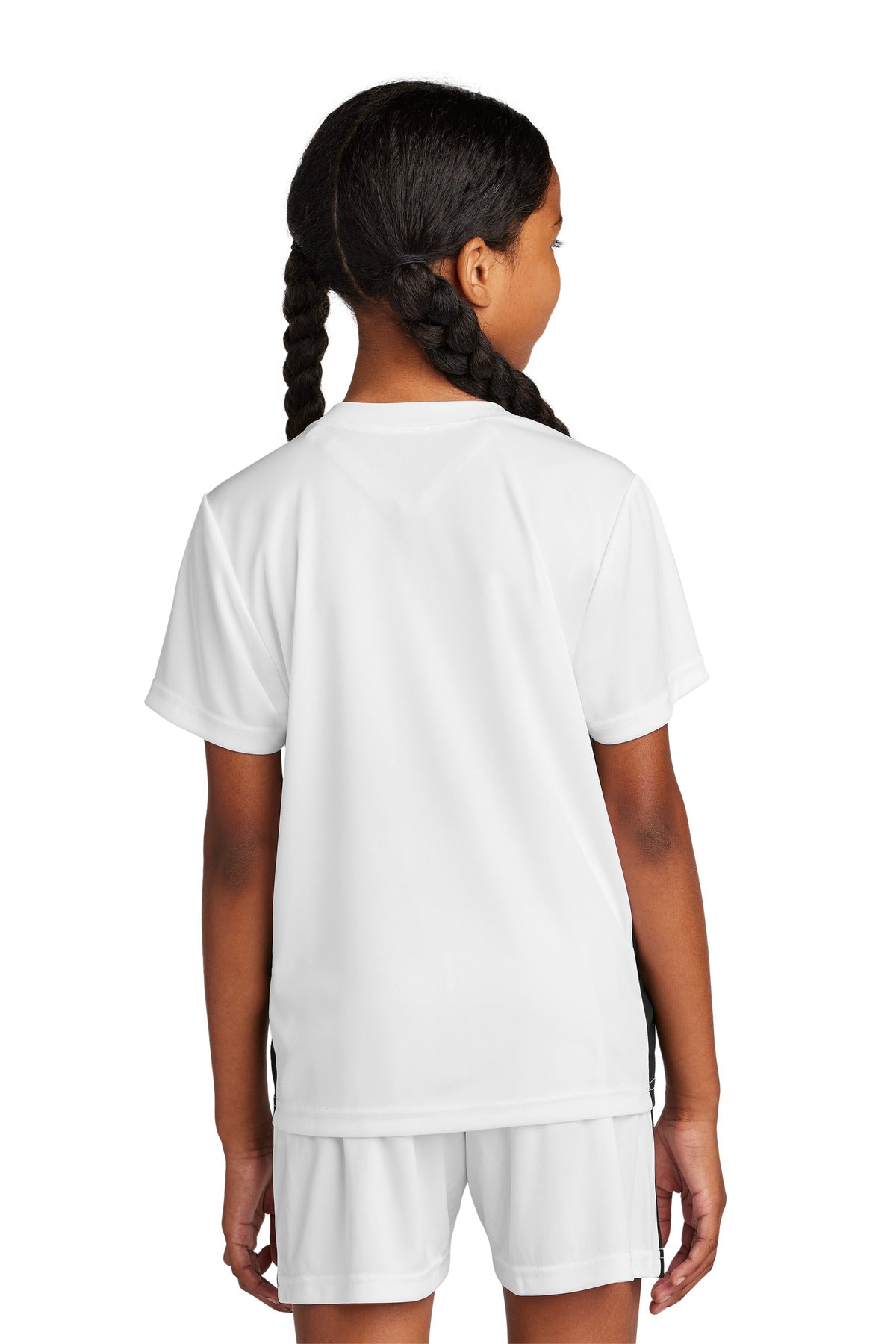 Custom Embroidered Sport-Tek Youth Competitor United V-Neck YST101,White/ Black