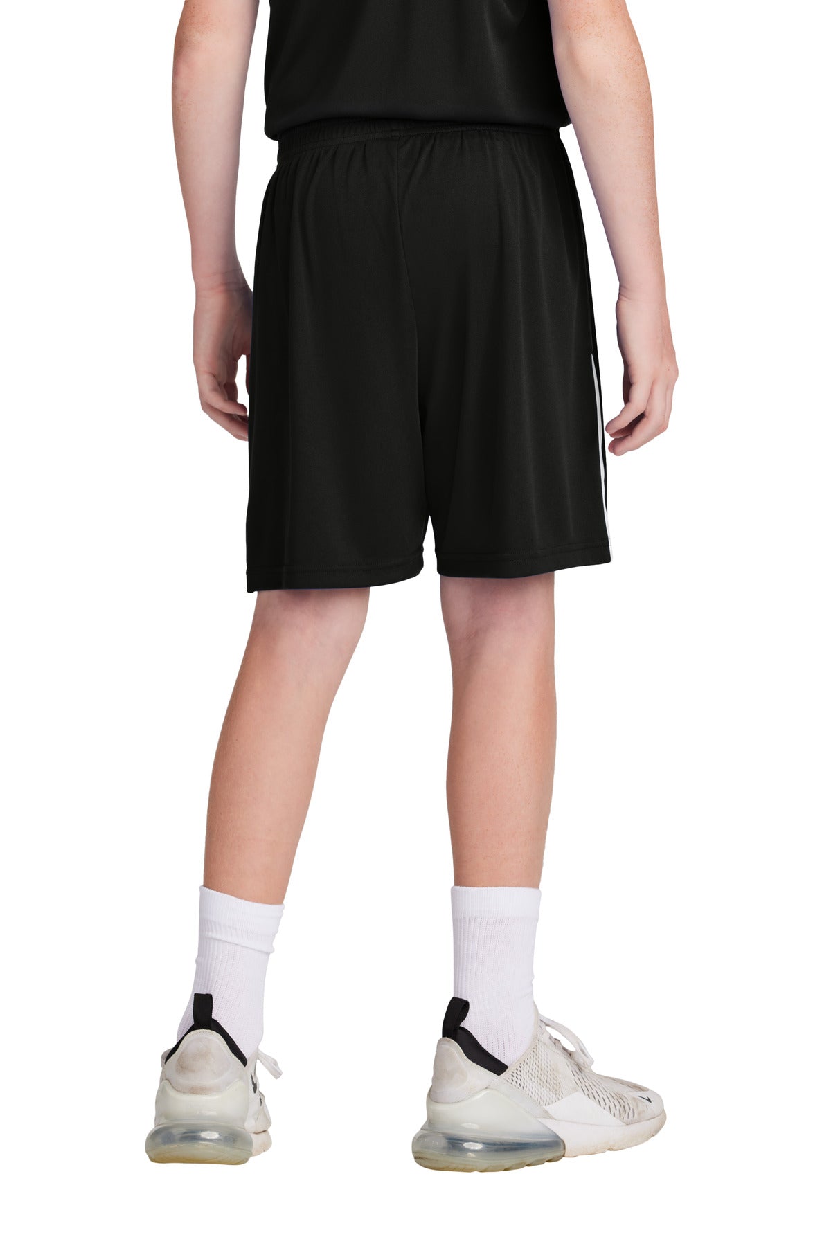 Custom Embroidered Sport-Tek Youth Competitor United 5  Short YST103,Black/ White