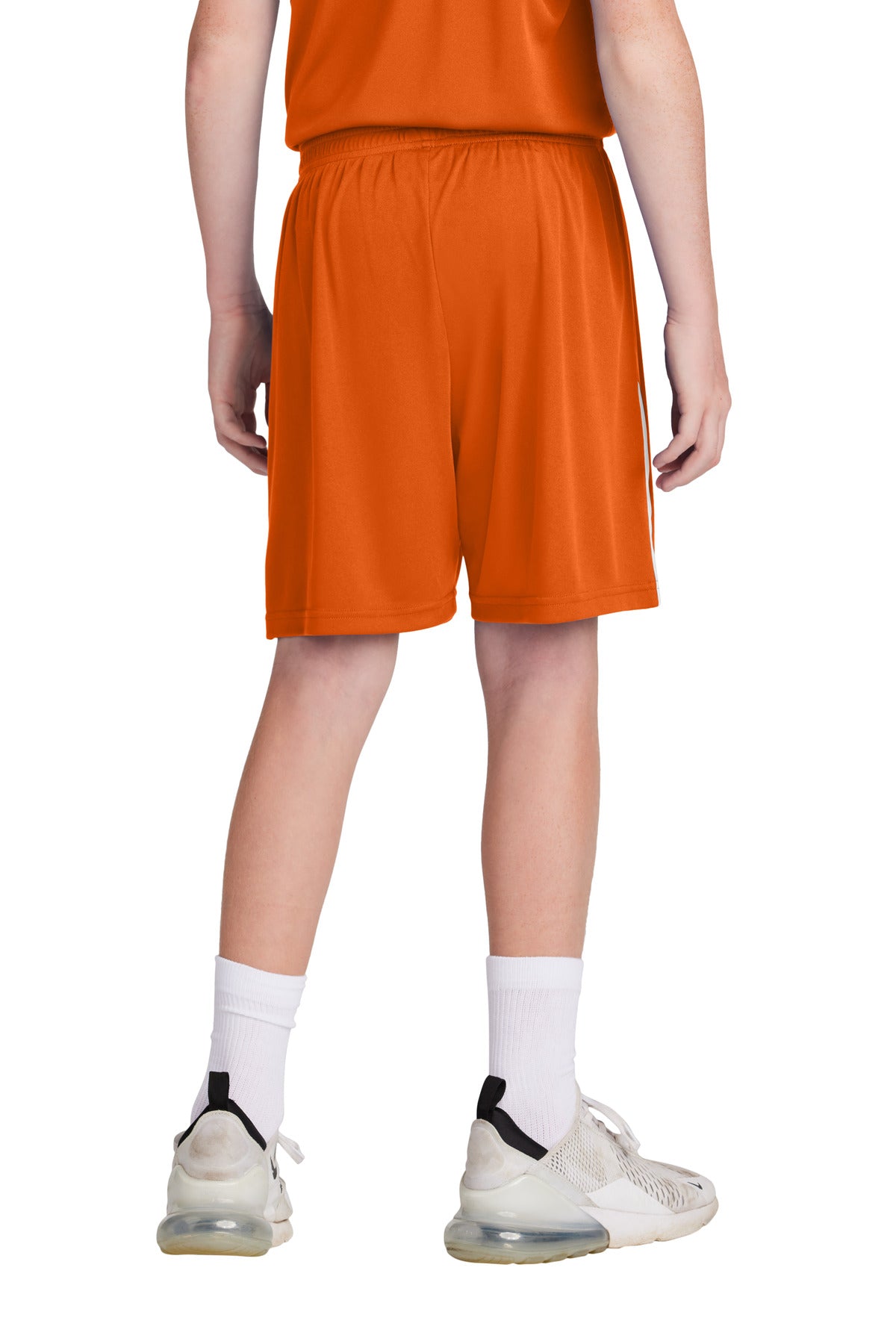 Custom Embroidered Sport-Tek Youth Competitor United 5  Short YST103,Deep Orange/ White