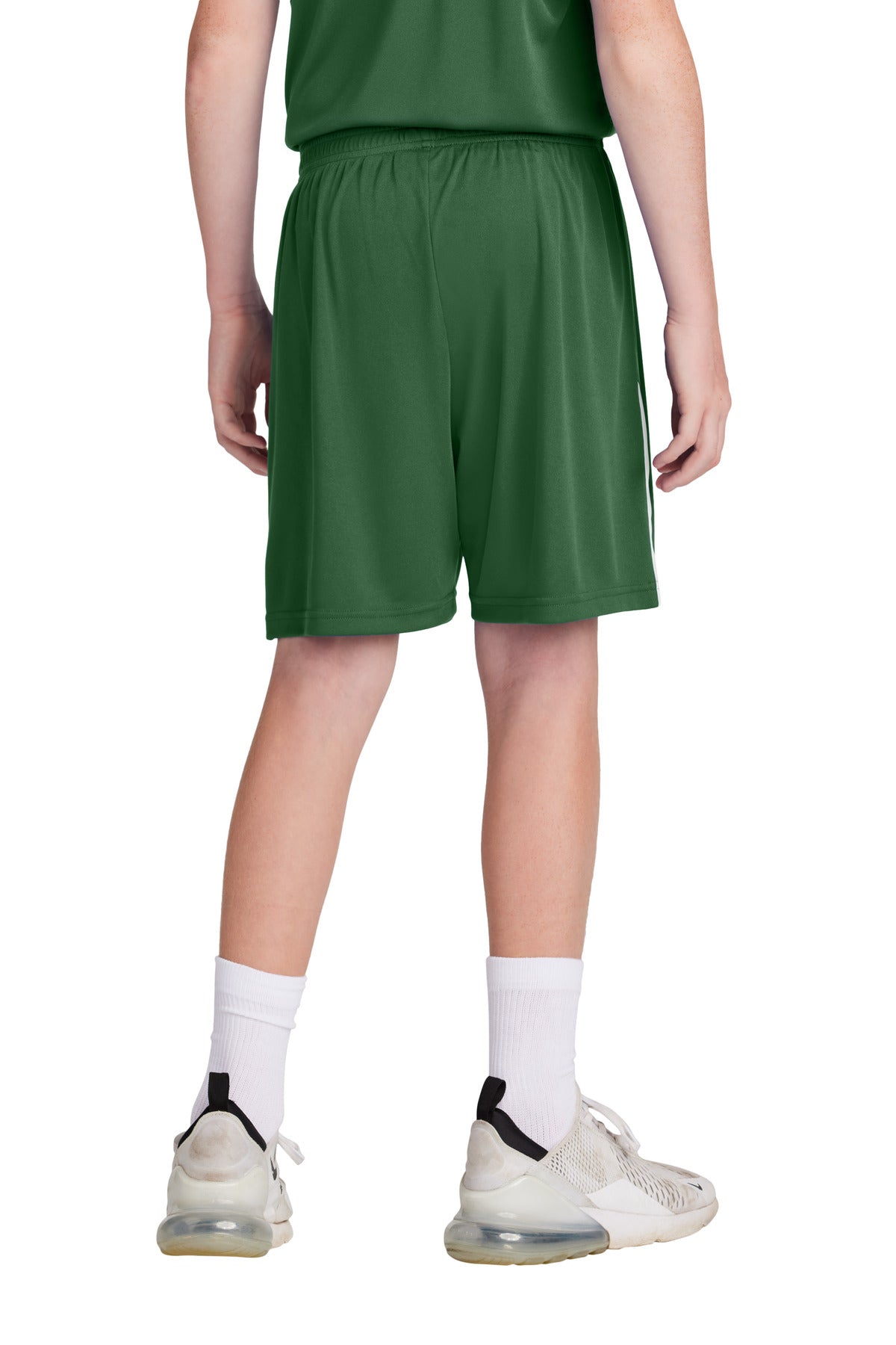 Custom Embroidered Sport-Tek Youth Competitor United 5  Short YST103,Forest Green/ White