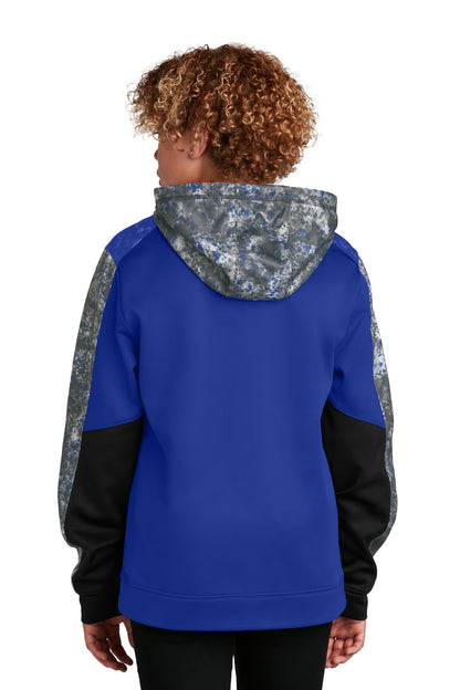 Custom Embroidered Sport-Tek Youth Sport-Wick Mineral Freeze Fleece Colorblock Hooded Pullover. YST231,True Royal/ True Royal
