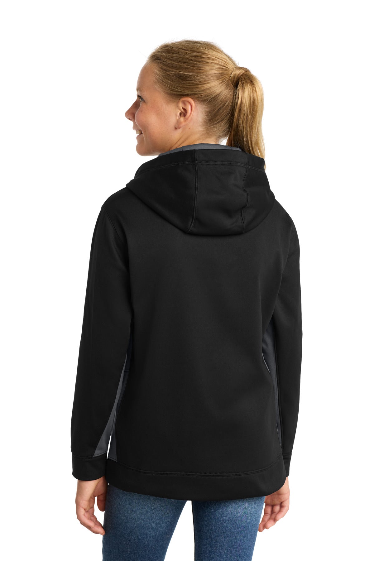 Custom Embroidered Sport-Tek Sweatshirts/Fleece in Black/ Dark Smoke Grey