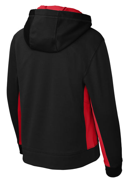 Sport-Tek Youth Sport-Wick Fleece Colorblock Hooded Pullover.  YST235
