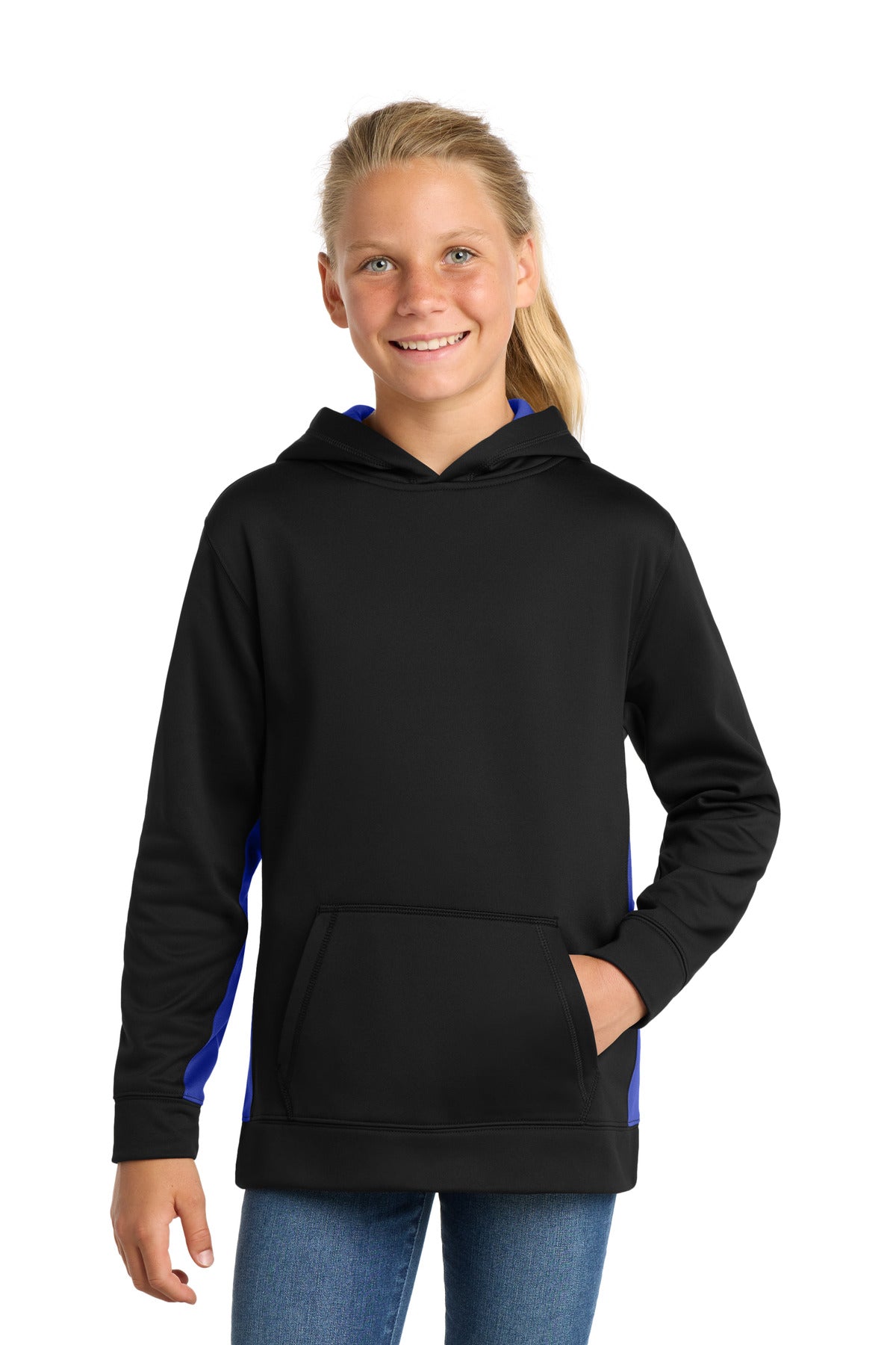 Custom Embroidered Sport-Tek Sweatshirts/Fleece in Black/ True Royal