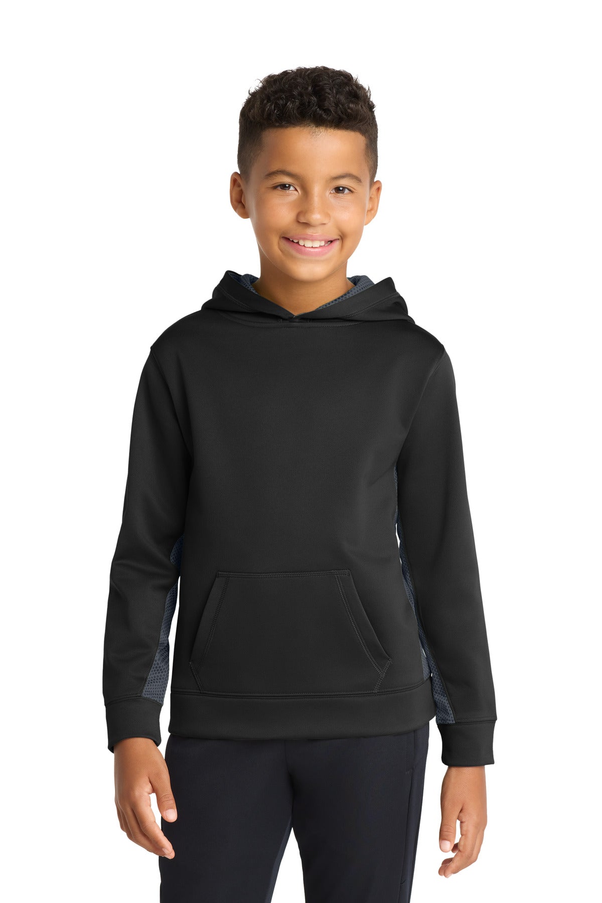Custom Embroidered Sport-Tek Sweatshirts/Fleece in Black/ Dark Smoke Grey