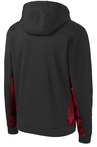 Sport-Tek Youth Sport-Wick CamoHex Fleece Colorblock Hooded Pullover.  YST239