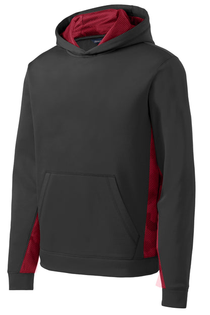Sport-Tek Youth Sport-Wick CamoHex Fleece Colorblock Hooded Pullover.  YST239
