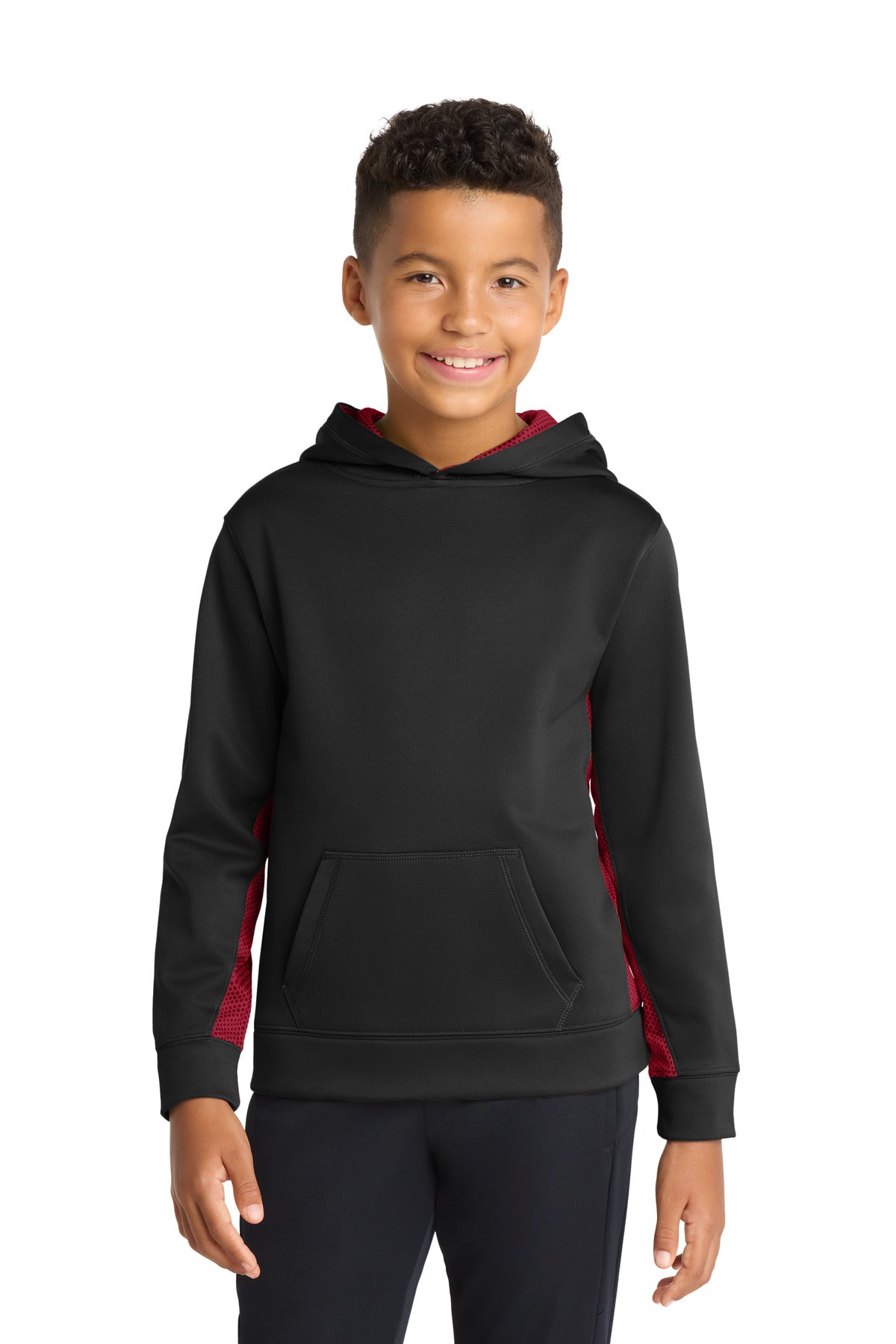 Custom Embroidered Sport-Tek Sweatshirts/Fleece in Black/ Deep Red