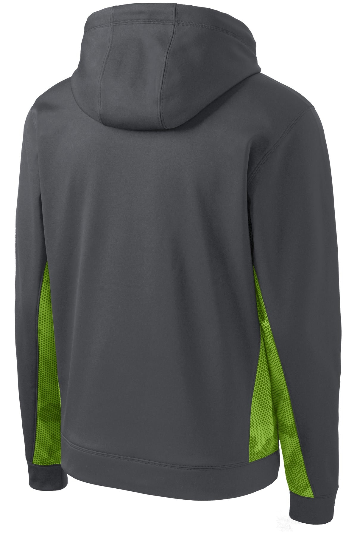 Custom Embroidered Sport-Tek Sweatshirts/Fleece in Dark Smoke Grey/ Lime Shock