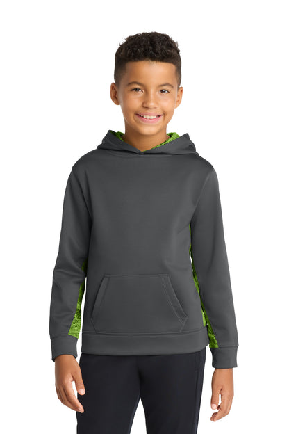 Custom Embroidered Sport-Tek Sweatshirts/Fleece in Dark Smoke Grey/ Lime Shock
