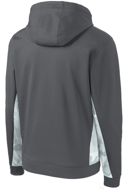 Sport-Tek Youth Sport-Wick CamoHex Fleece Colorblock Hooded Pullover.  YST239