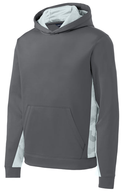 Custom Embroidered Sport-Tek Sweatshirts/Fleece in Dark Smoke Grey/ White
