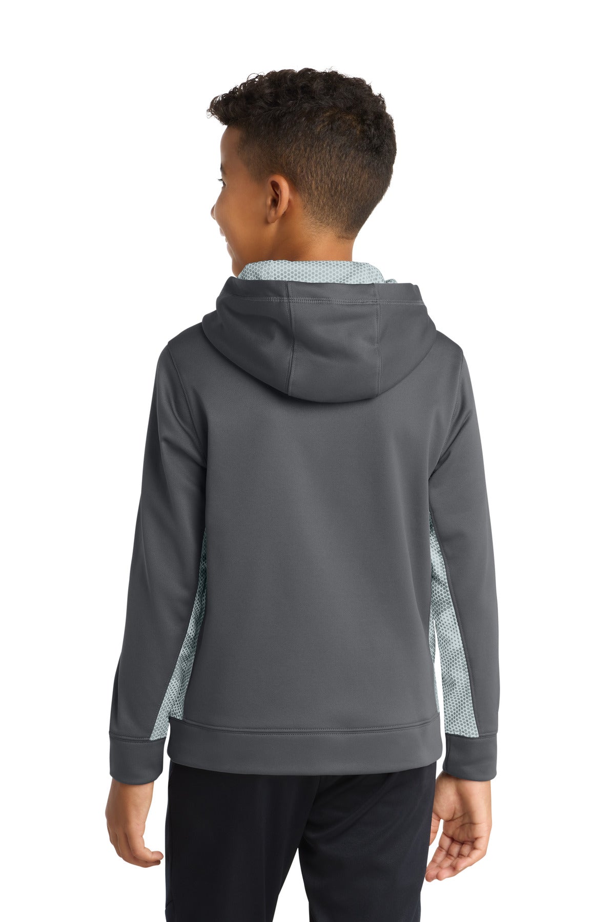 Custom Embroidered Sport-Tek Sweatshirts/Fleece in Dark Smoke Grey/ White