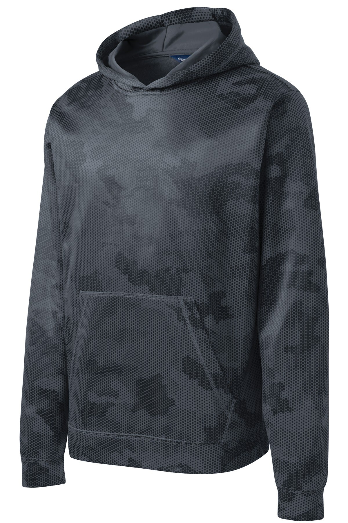 Sport-Tek Youth Sport-Wick CamoHex Fleece Hooded Pullover.  YST240