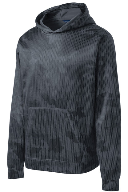 Sport-Tek Youth Sport-Wick CamoHex Fleece Hooded Pullover.  YST240
