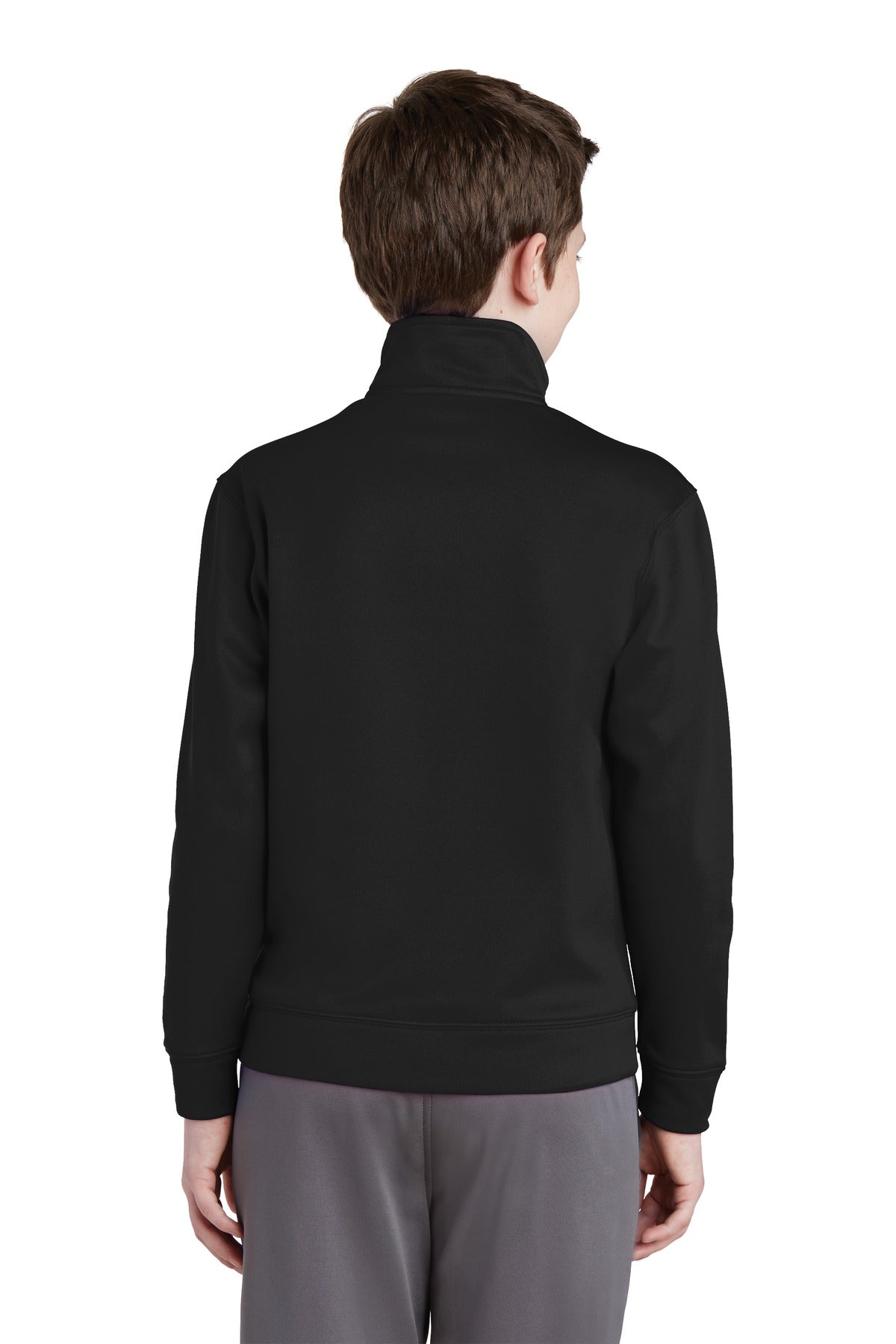 Custom Embroidered Sport-Tek Youth Sport-Wick Fleece Full-Zip Jacket.  YST241,Black