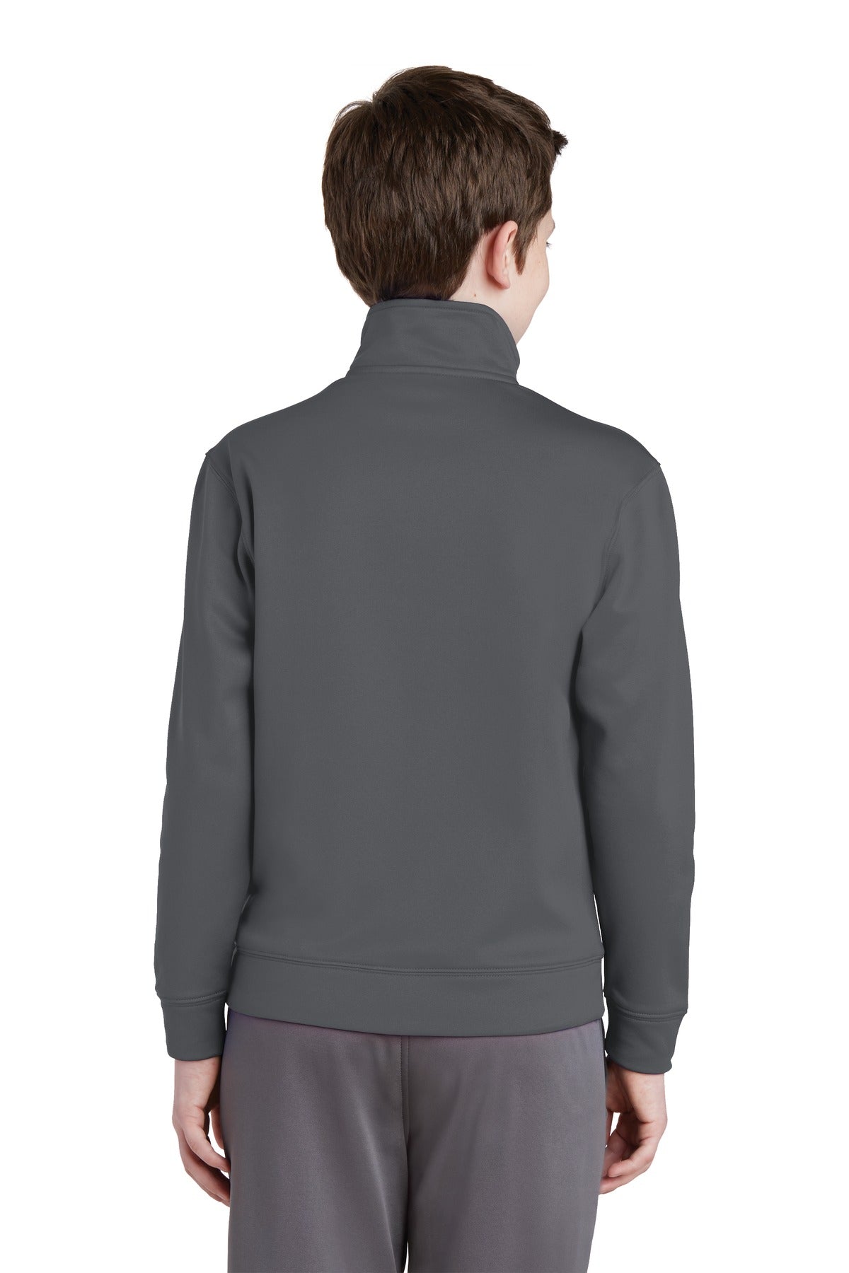 Custom Embroidered Sport-Tek Youth Sport-Wick Fleece Full-Zip Jacket.  YST241,Dark Smoke Grey