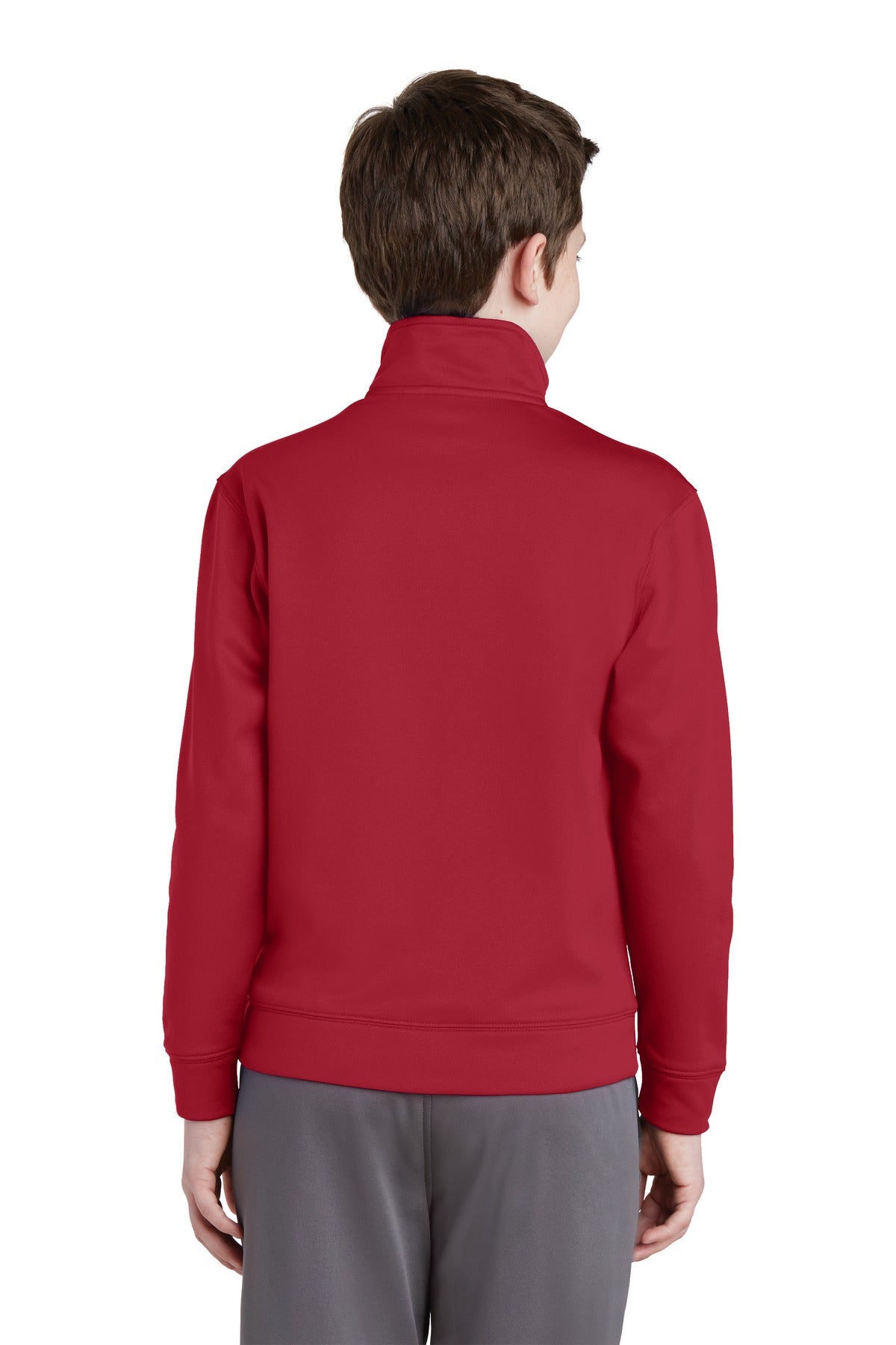 Custom Embroidered Sport-Tek Youth Sport-Wick Fleece Full-Zip Jacket.  YST241,Deep Red