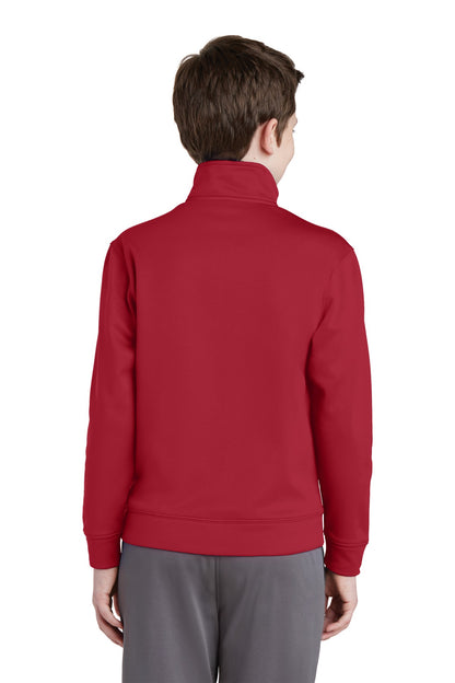Custom Embroidered Sport-Tek Youth Sport-Wick Fleece Full-Zip Jacket.  YST241,Deep Red