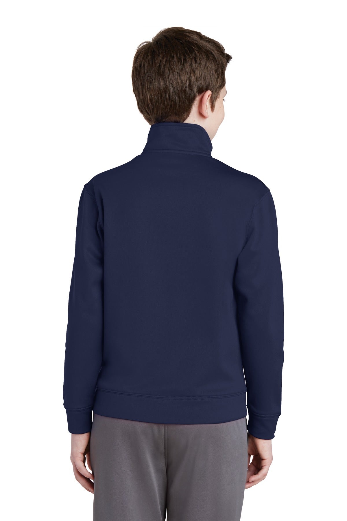 Custom Embroidered Sport-Tek Youth Sport-Wick Fleece Full-Zip Jacket.  YST241,Navy