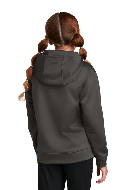 Custom Embroidered Sport-Tek Youth Sport-Wick Fleece Hooded Pullover. YST244,Iron Grey