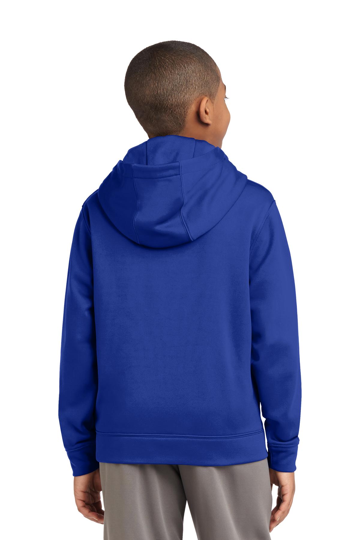Custom Embroidered Sport-Tek Youth Sport-Wick Fleece Hooded Pullover. YST244,True Royal