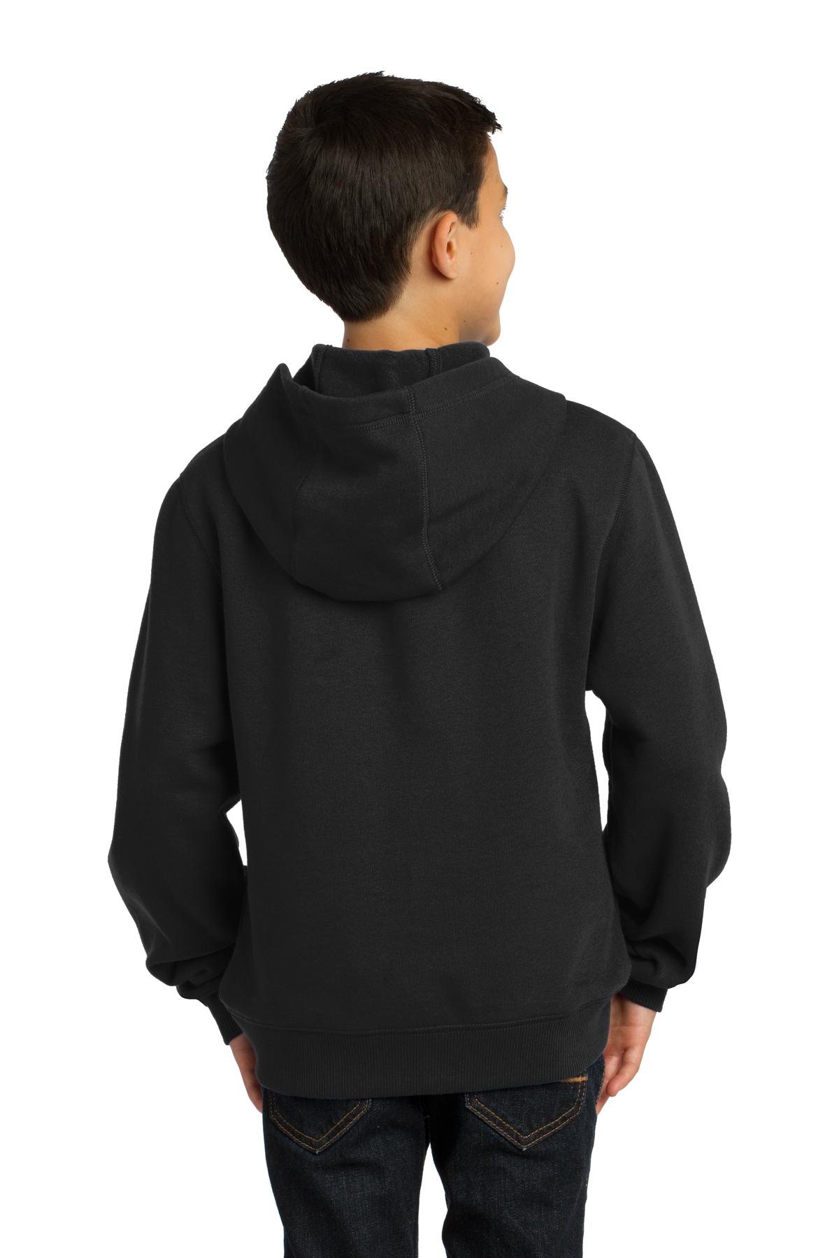 Custom Embroidered Sport-Tek Youth Pullover Hooded Sweatshirt. YST254,Black