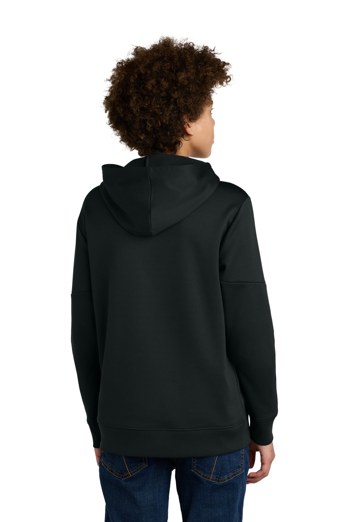 Custom Embroidered Sport-Tek Youth Sport-Wick Fleece United Pullover Hoodie YST255,Black/ White