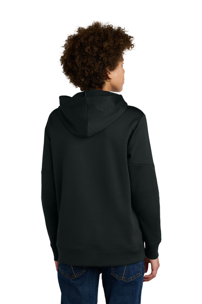 Custom Embroidered Sport-Tek Youth Sport-Wick Fleece United Pullover Hoodie YST255,Black/ White