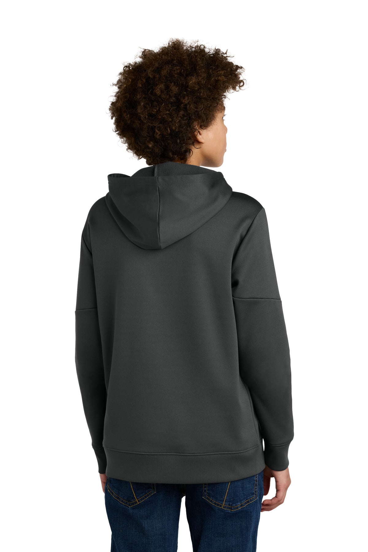 Custom Embroidered Sport-Tek Youth Sport-Wick Fleece United Pullover Hoodie YST255,Iron Grey/ White