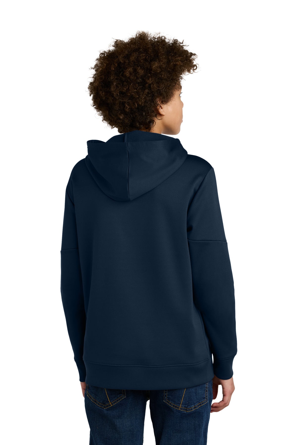 Custom Embroidered Sport-Tek Youth Sport-Wick Fleece United Pullover Hoodie YST255,Navy/ White