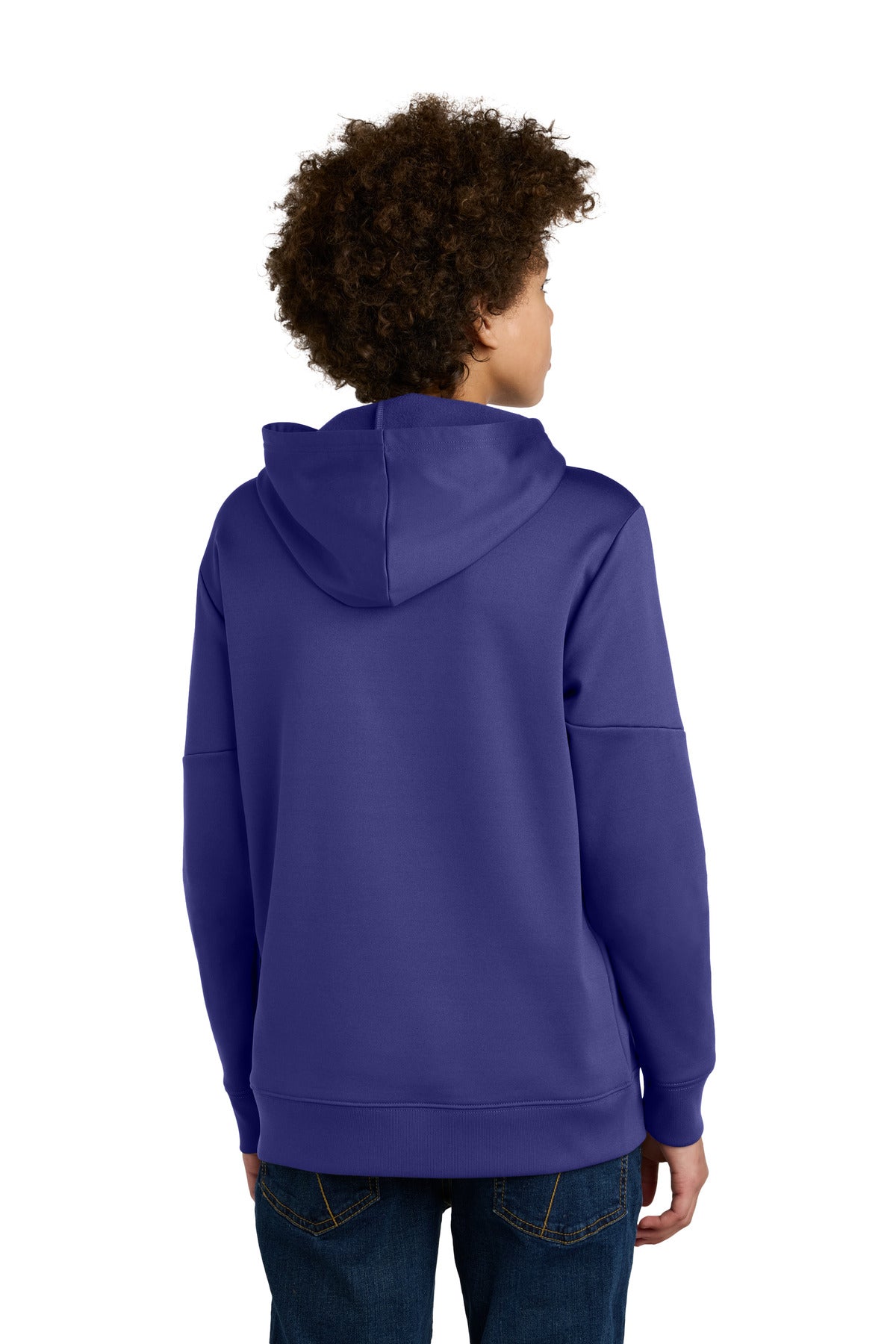 Custom Embroidered Sport-Tek Youth Sport-Wick Fleece United Pullover Hoodie YST255,Purple/ White