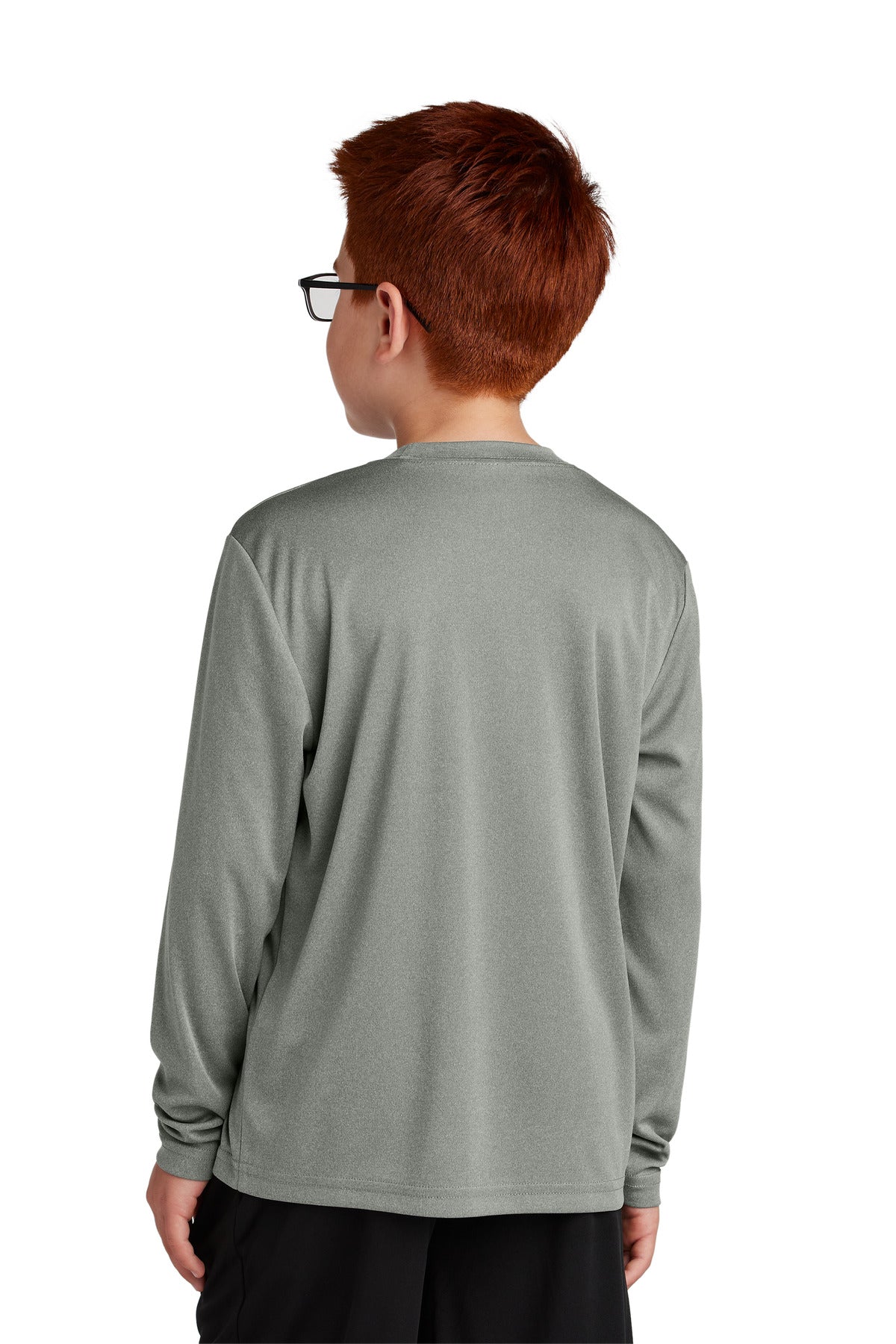 Custom Embroidered Sport-Tek Youth Long Sleeve PosiCharge Competitor Tee. YST350LS,Grey Concrete Heather