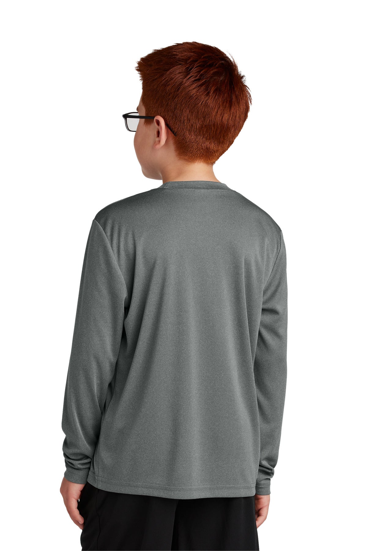 Custom Embroidered Sport-Tek Youth Long Sleeve PosiCharge Competitor Tee. YST350LS,Iron Grey Heather