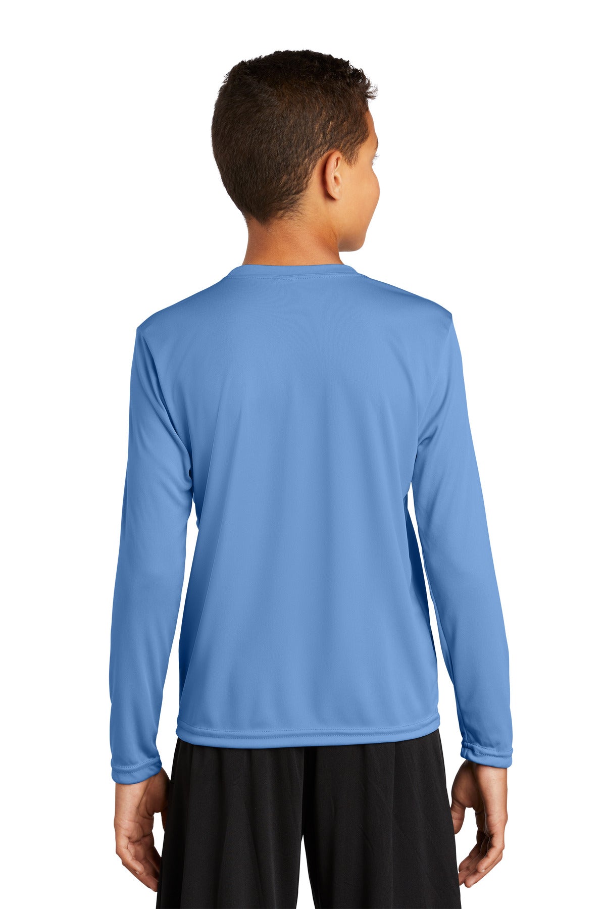 Custom Embroidered Sport-Tek Youth Long Sleeve PosiCharge Competitor Tee. YST350LS,Carolina Blue