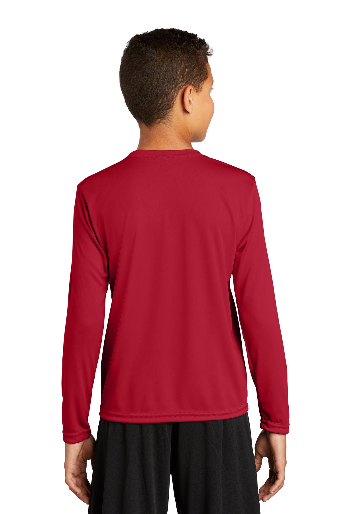 Custom Embroidered Sport-Tek Youth Long Sleeve PosiCharge Competitor Tee. YST350LS,Deep Red