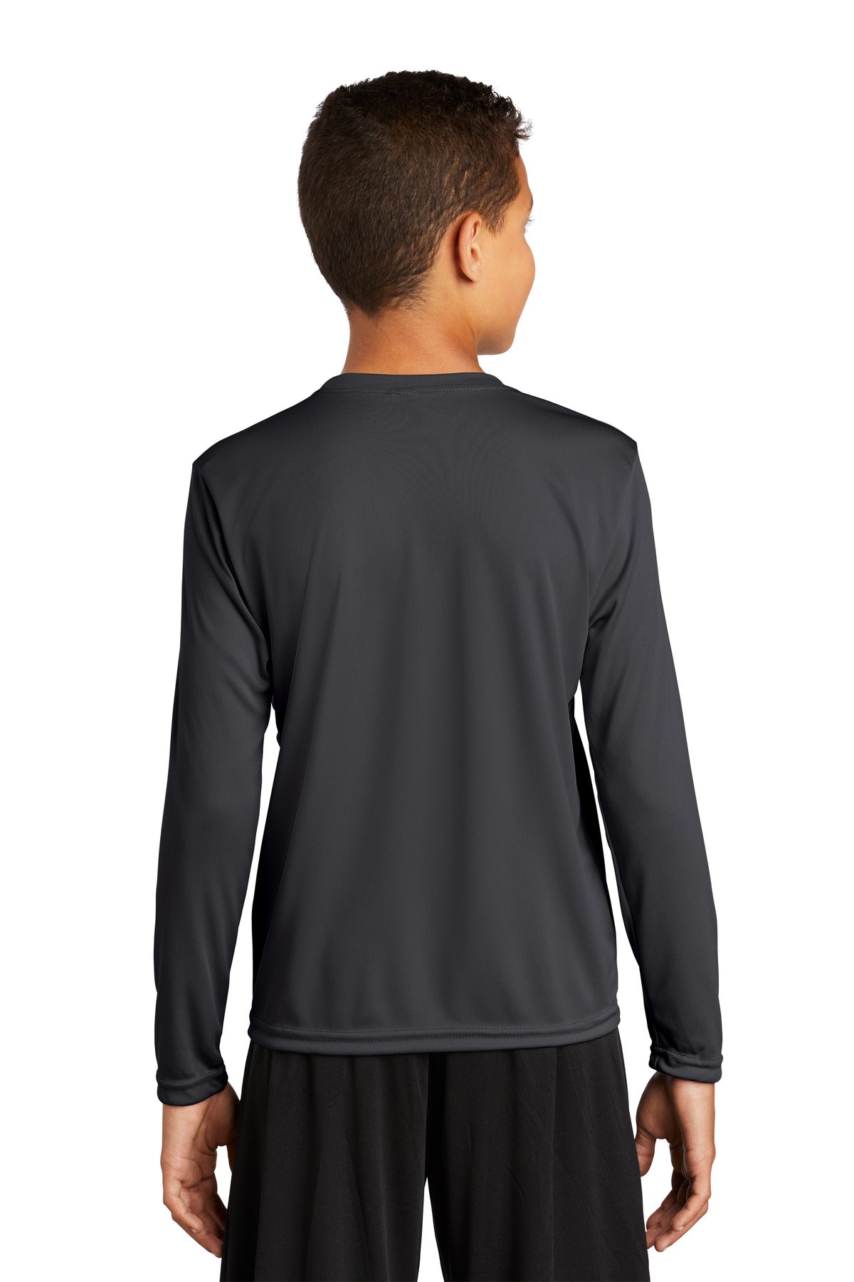 Custom Embroidered Sport-Tek Youth Long Sleeve PosiCharge Competitor Tee. YST350LS,Iron Grey