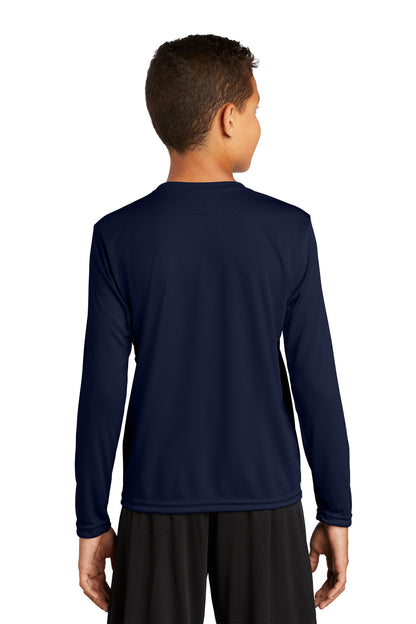 Custom Embroidered Sport-Tek Youth Long Sleeve PosiCharge Competitor Tee. YST350LS,True Navy